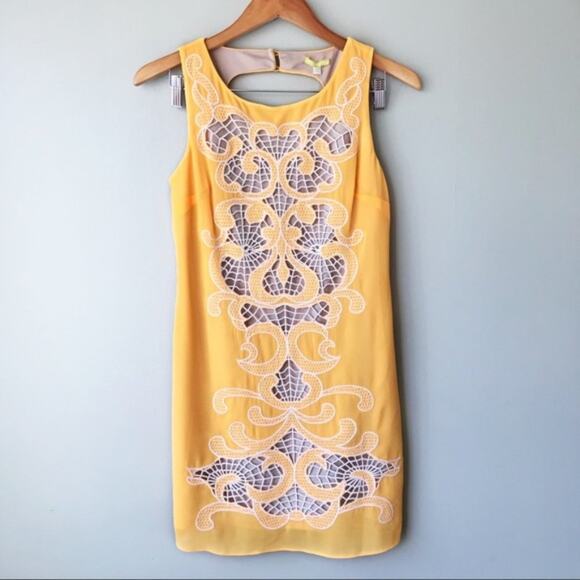 GIANNI BINI Yellow Evelyn Mini Dress NWT - Picture 1 of 8